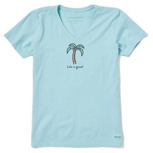 🔸️Life Is Good Turquoise Vneck Short Sleeve Top Medium